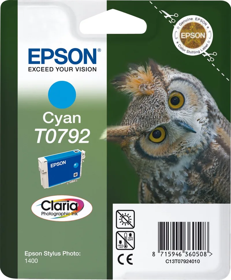 inktcartridge T079240 Cyan från Epson i Cyaan – produktbild