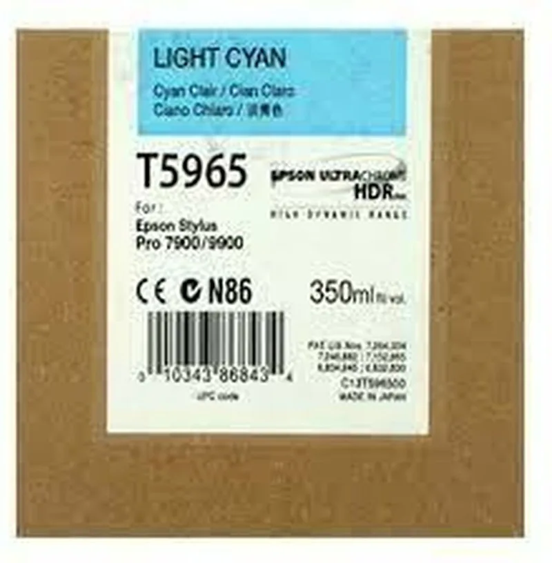 inktpatroon Light Cyan T596500 UltraChrome HDR 350 ml fra Epson i Licht Cyaan – produktbillede