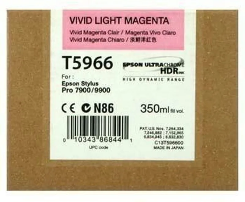 inktpatroon Vivid Light T596600 UltraChrome HDR 350 ml by Epson in Magenta – product photo