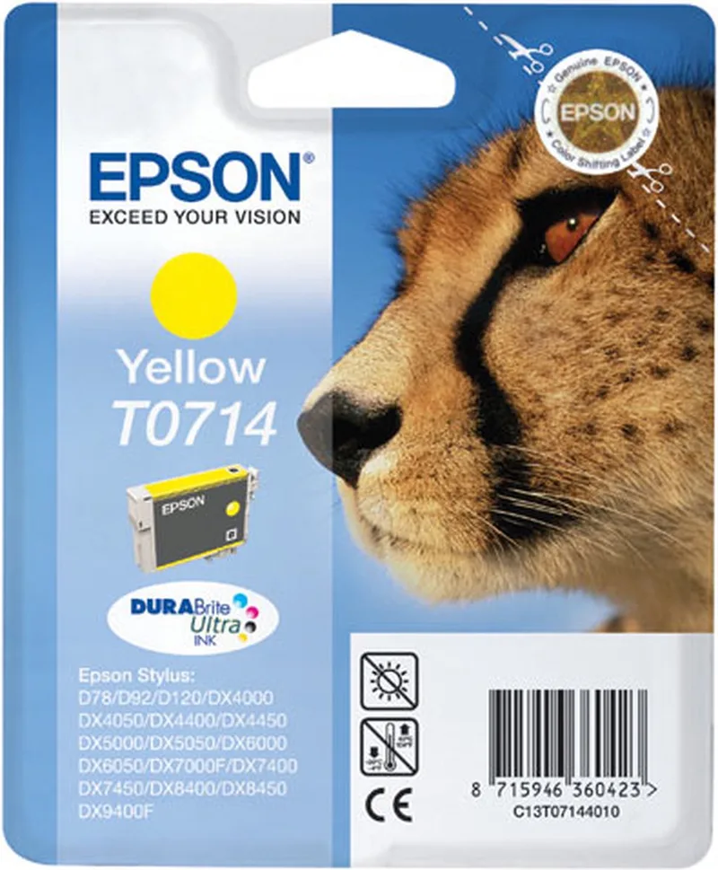 Inktpatroon Yellow T0714 DURABrite Ultra Ink by Epson in Yellow – product photo