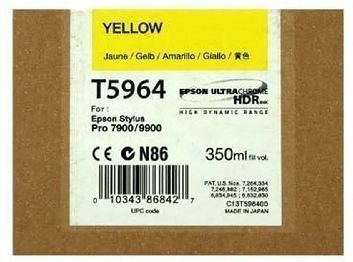 inktpatroon Yellow T596400 UltraChrome HDR 350 ml by Epson in Yellow – product photo