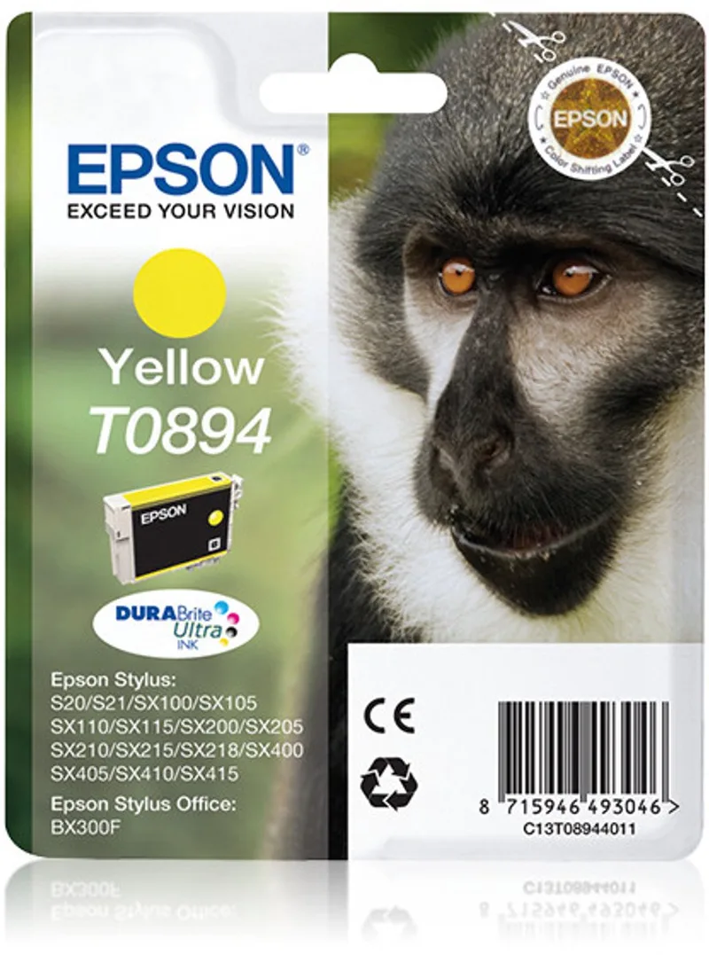 Monkey T0894 inktcartridge 1 stuk(s) Origineel Geel van Epson – productfoto
