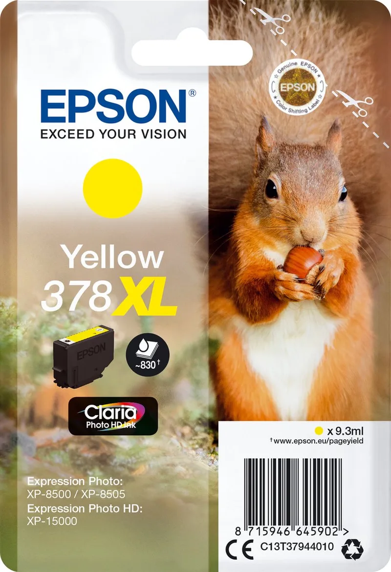 Original Ink Cartridge Epson 378XL 9,3 ml Yellow van Epson in Geel – productfoto