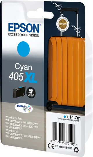 Original Ink Cartridge Epson 405XL DURABrite Ultra Ink van Epson in Cyan – productfoto 2 van 2