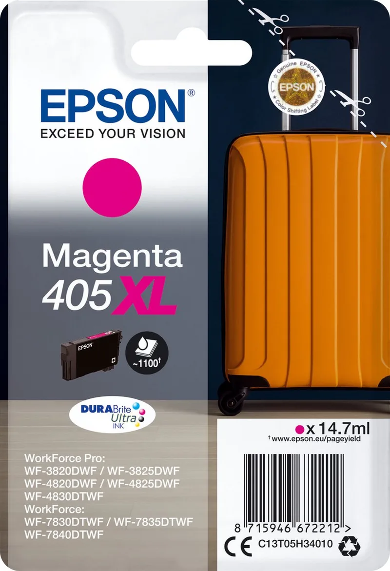 Original Ink Cartridge Epson 405XL DURABrite Ultra Ink van Epson in Magenta – productfoto 1 van 2