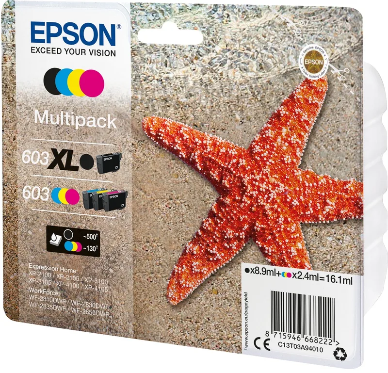 Original Ink Cartridge Epson 603 XL Multicolour von Epson in Schwarz, Cyan, Magenta, Gelb – Produktfoto