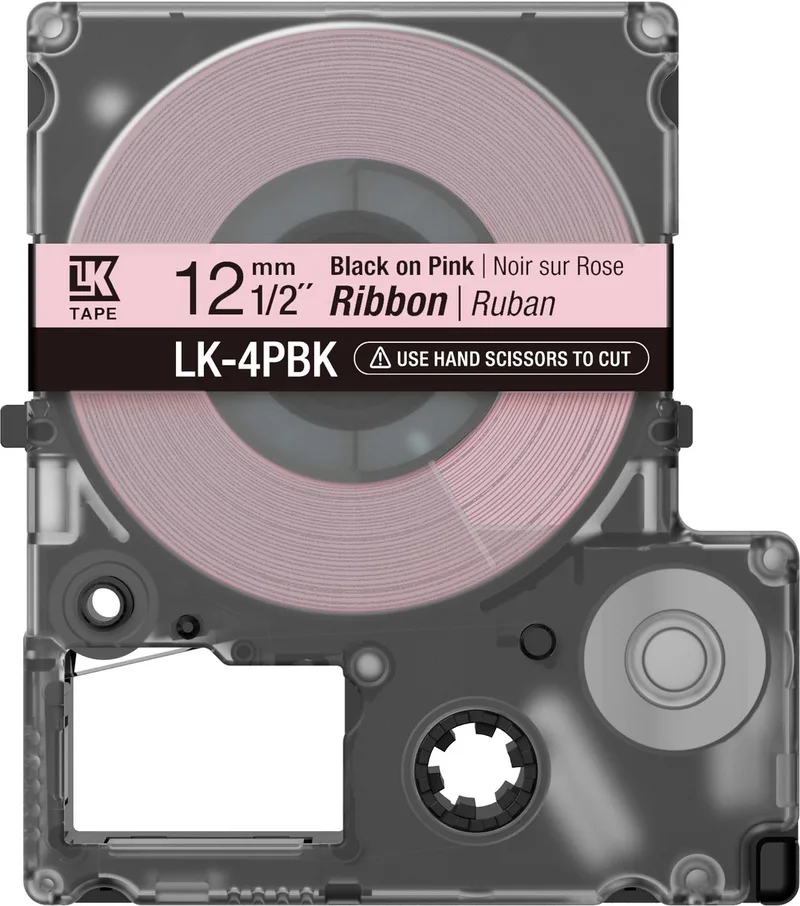 Original Ink Cartridge Epson LK-4PBK Black by Epson in Zwart op roze – product photo
