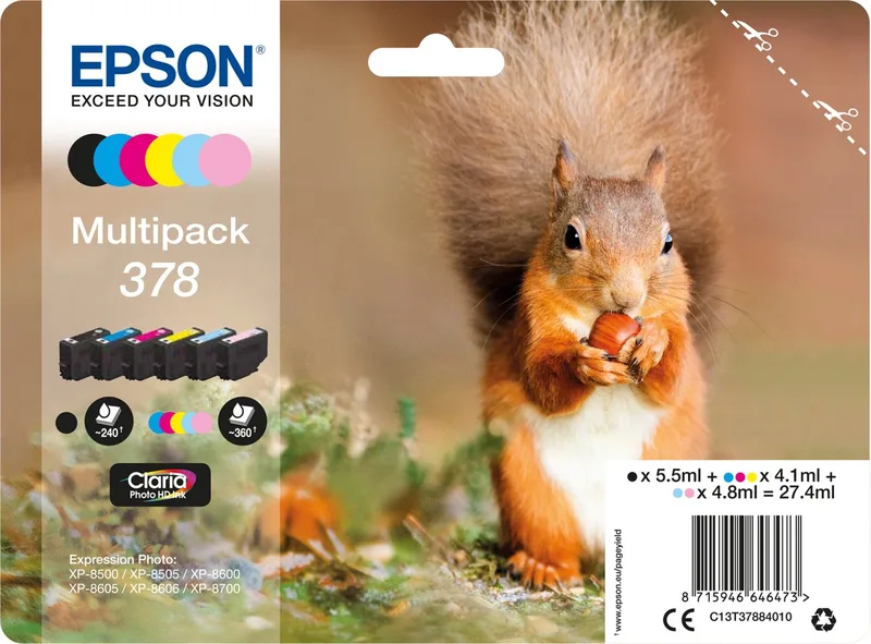 Original Ink Cartridge Epson Multipack 378 Yellow Black Cyan Magenta van Epson in Meerkleurig – productfoto
