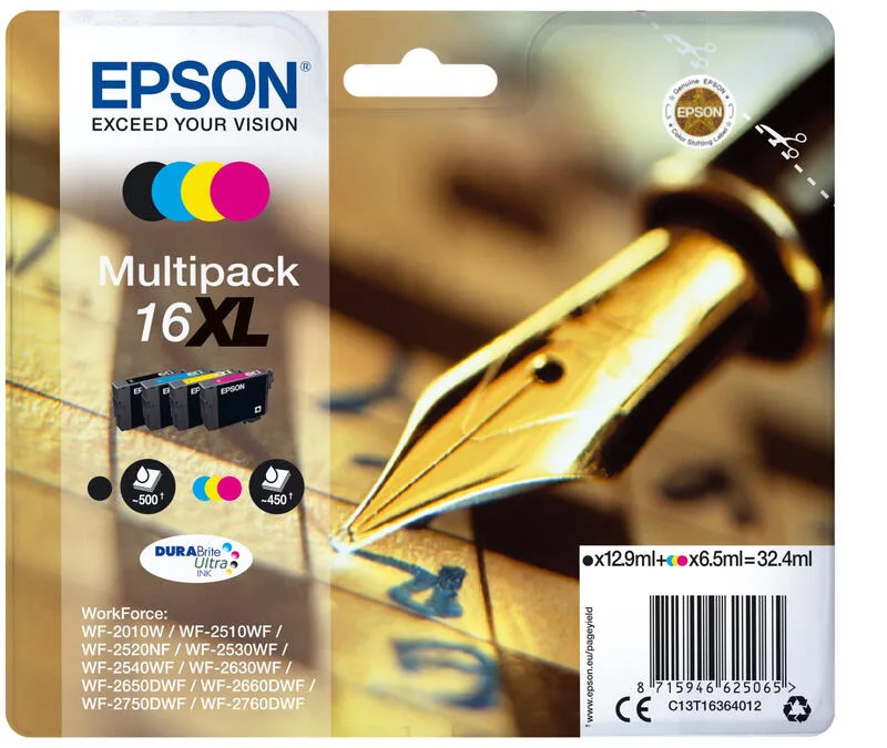 Pen and crossword multipack 4 kleuren 16 XL DURABrite Ultra inkt van Epson – productfoto