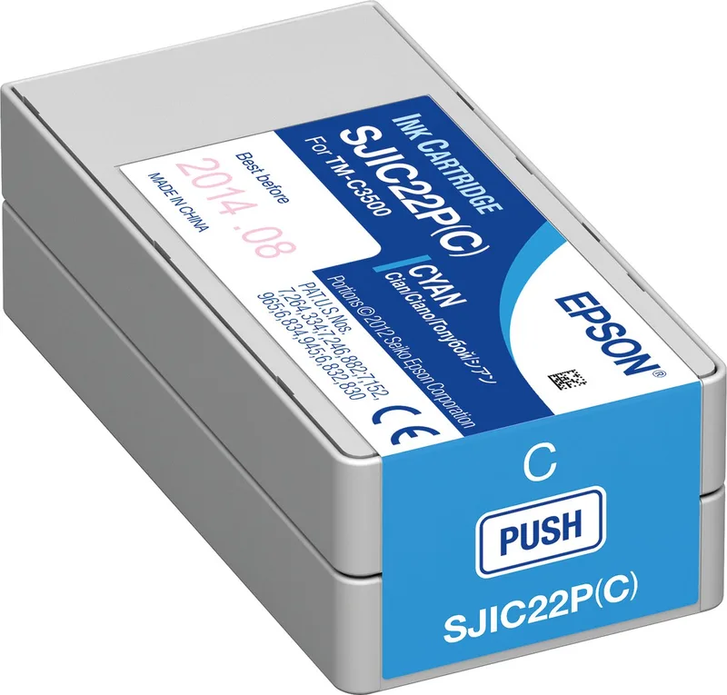 SJIC22P(C): Ink cartridge for ColorWorks C3500 van Epson in Cyan – productfoto