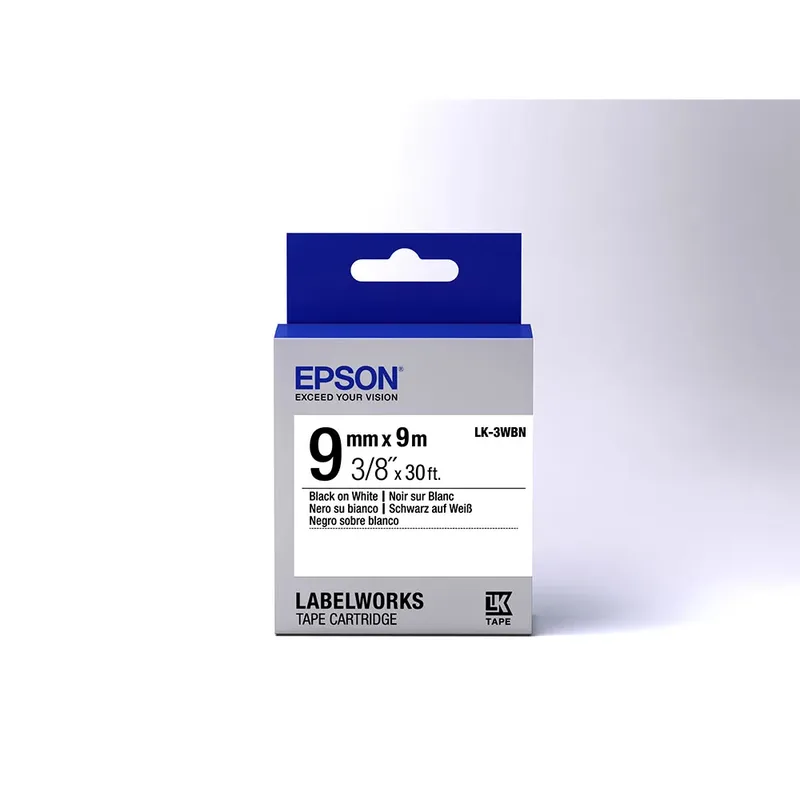 Standard Tape - LK-3WBN Std Blk/Wht 9/9 (C53S653003) von Epson – Produktfoto