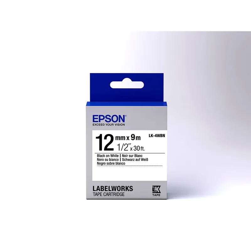 Standard Tape - LK-4WBN Std Blk/Wht 12/9 (C53S654021) von Epson – Produktfoto 2 von 2