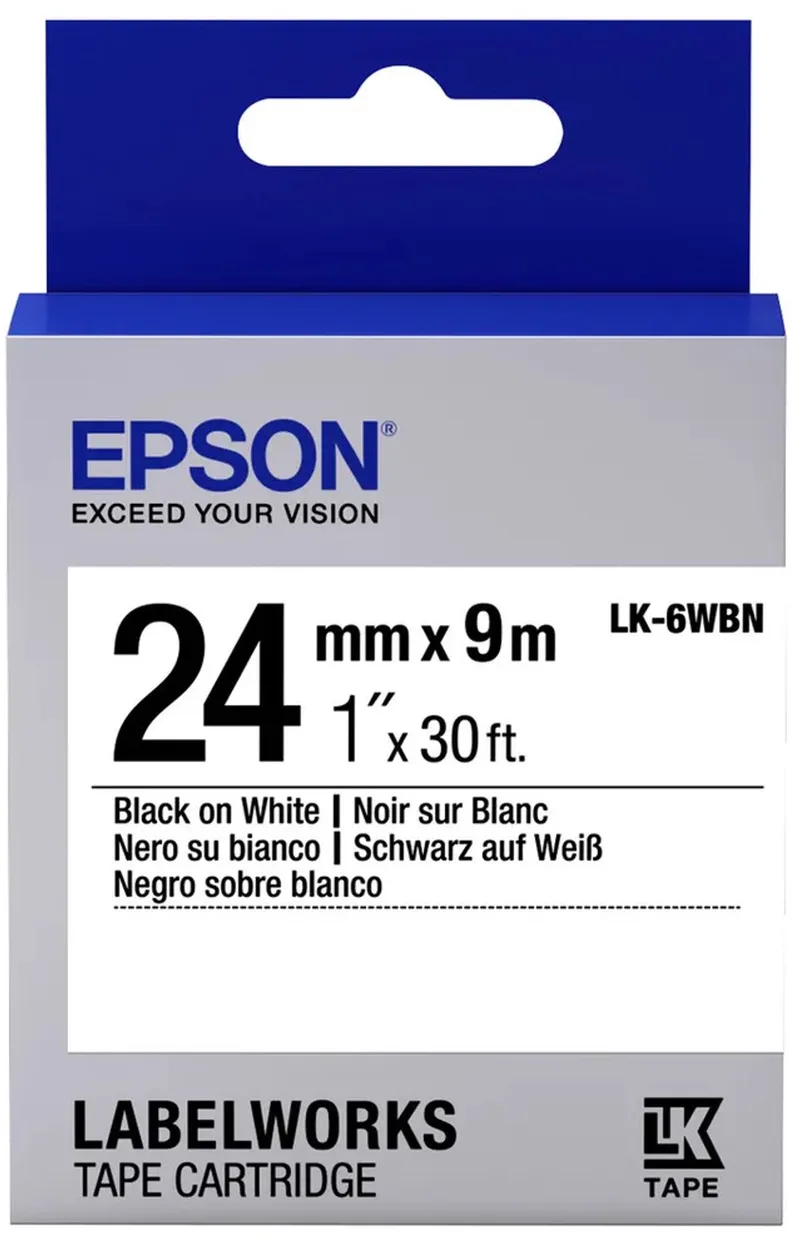 Standard Tape - LK-6WBN Std Blk/Wht 24/9 von Epson in Schwarz – Produktfoto