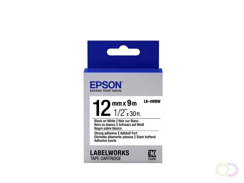 Strong Adhesive Tape - LK-4WBW Strng adh Blk/Wht 12/9 (C53S654016) von Epson – Produktfoto