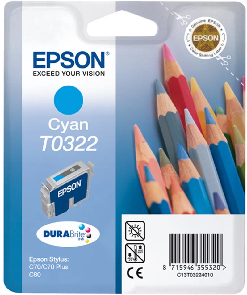 T032 - Inktcartridge / Cyaan de Epson en Cyaan – photo produit
