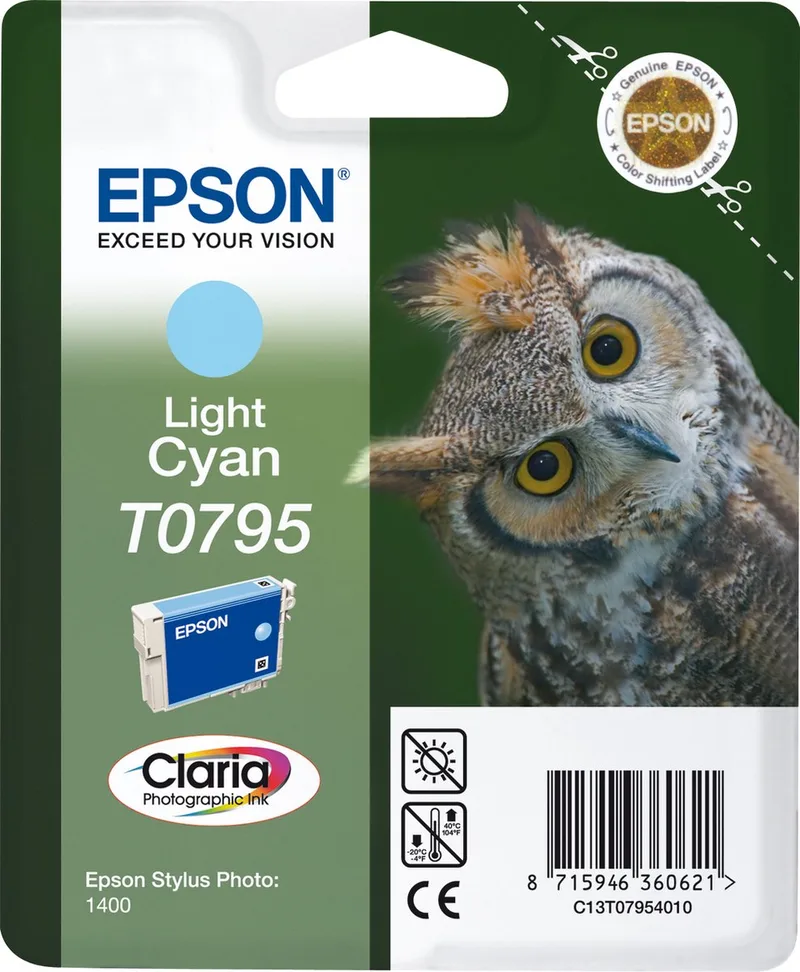 T0795 - Inktcartridge / Licht Cyaan by Epson in Licht Cyaan – product photo