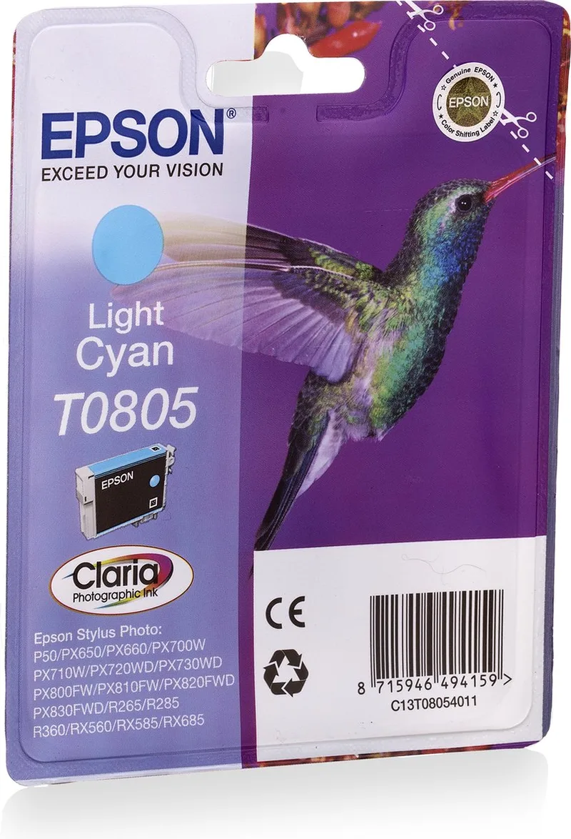 T0805 - Inktcartridge / Licht fra Epson i Cyaan – produktbillede