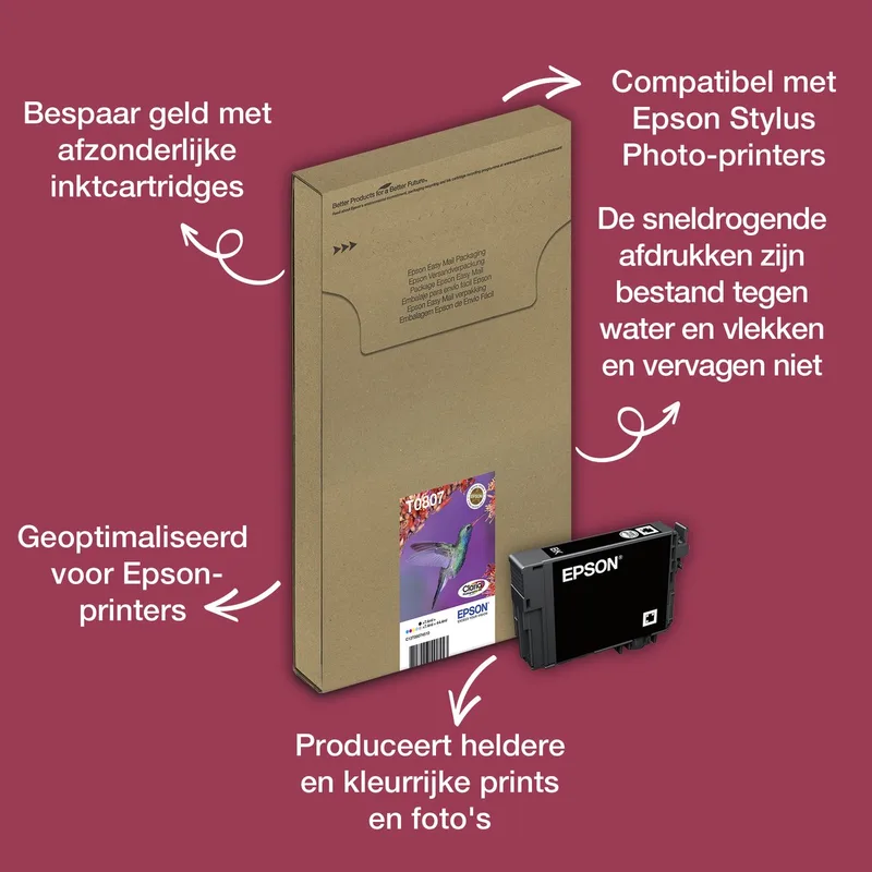 T0807 - Inktcartridge / Kleur fra Epson i Kleur – produktbillede