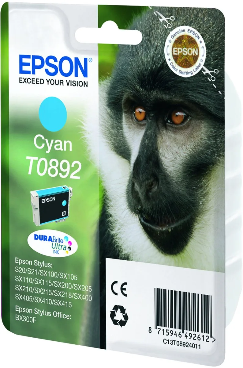 T0892 - Inktcartridge / Cyaan von Epson in Cyaan – Produktfoto