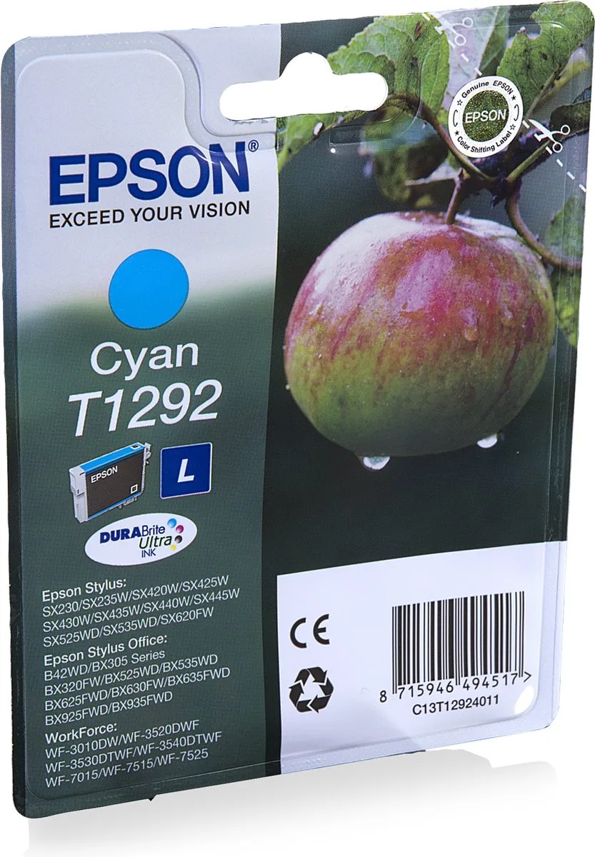 T1292 - Inktcartridge / Cyaan från Epson i Cyaan – produktbild