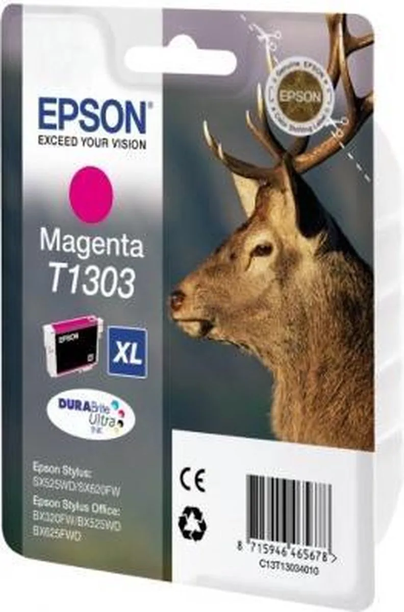 T1303 inktcartridge extra high capacity 10.1ml 1-pack RF-AM blister DURABrite Ultra Ink van Epson in Magenta – productfoto