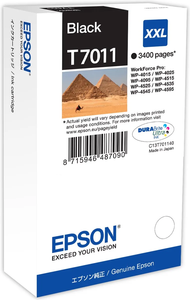 T7011XXL - Inktcartridge / Extra Hoge Capaciteit von Epson in Schwarz – Produktfoto
