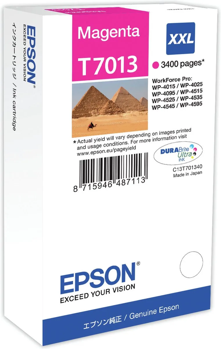 T7013XXL - Inktcartridge / Extra Hoge Capaciteit van Epson in Magenta – productfoto