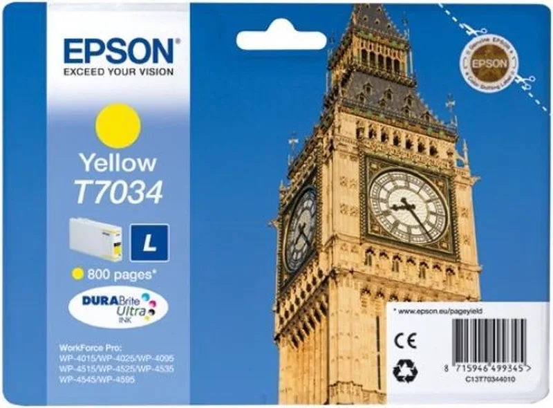 T7034 - Inktcartridge / Geel fra Epson i Gul – produktbillede