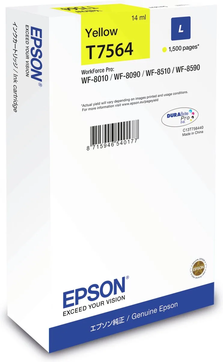 T7564 - Inktcartridge / Geel von Epson in Gelb – Produktfoto