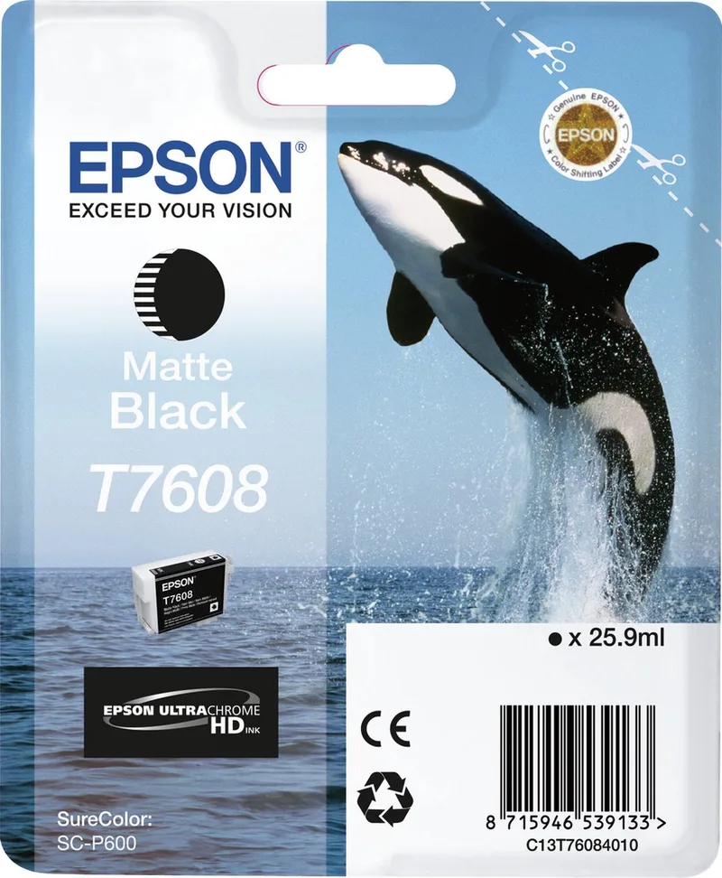 T7608XL - Inktcartridge / Mat / Hoge Capaciteit van Epson in Zwart – productfoto
