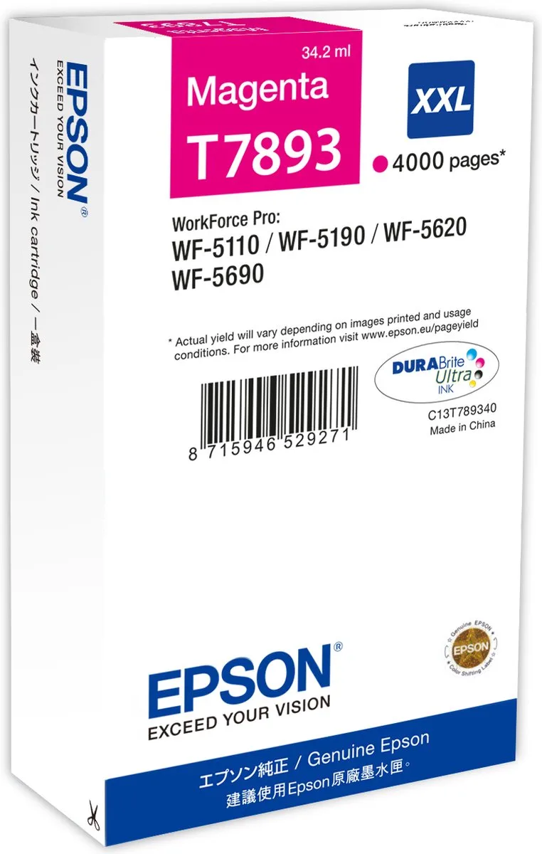 T7893XXL - Inktcartridge / Extra Hoge Capaciteit de Epson en Magenta – photo produit