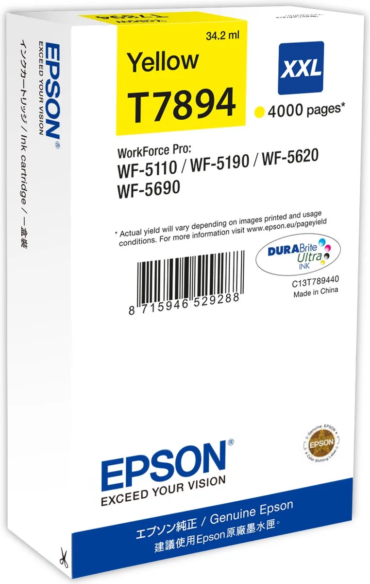T7894XXL - Inktcartridge / Extra Hoge Capaciteit de Epson en Jaune – photo produit