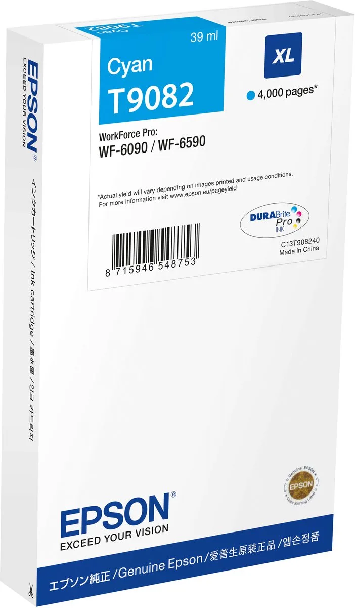 T9082XL - Inktcartridge by Epson in Cyaan – product photo