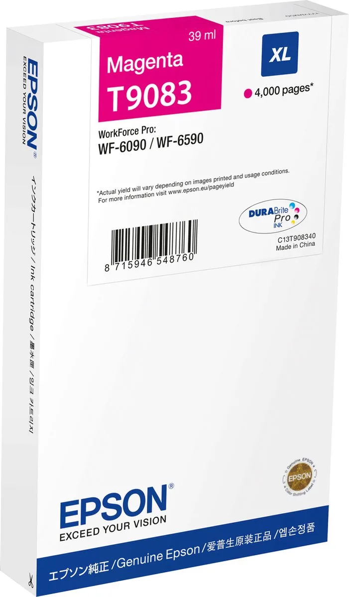 T9083XL - Inktcartridge från Epson i Magenta – produktbild