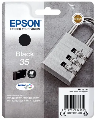 Tintenpatrone 35 Vorhängeschloss Tintenpatrone von Epson in Schwarz – Produktfoto 1 von 2