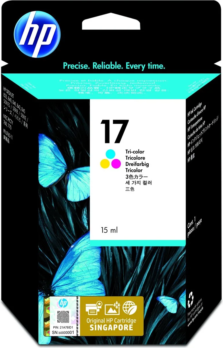 17 Inktcartridge - Magenta / Geel van HP in Cyaan – productfoto