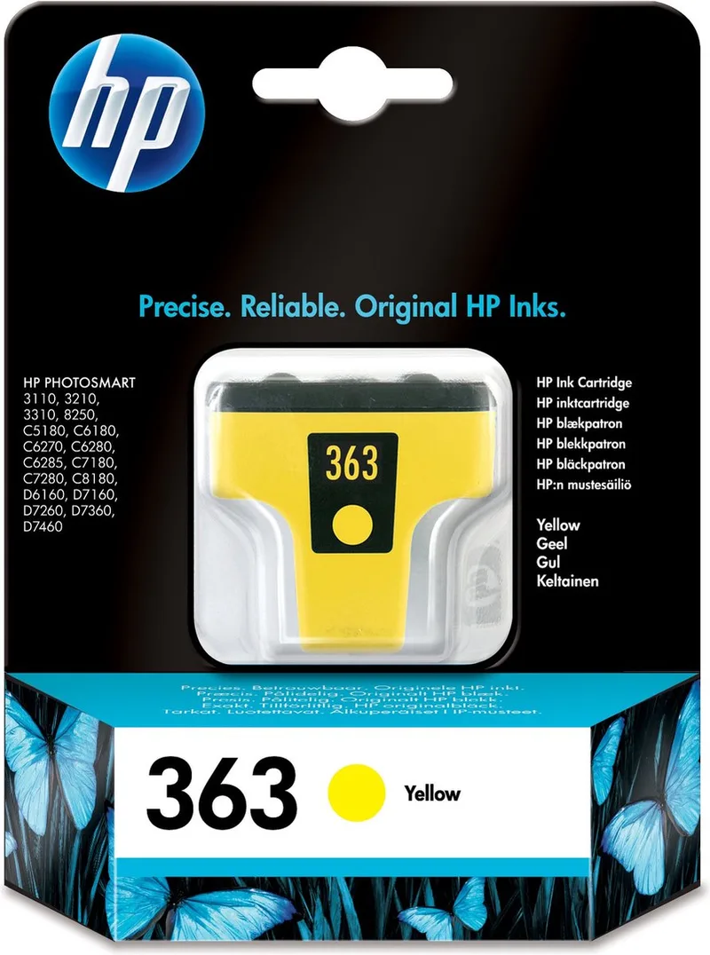 C8773EE - 363 - Inktcartridge fra HP i Gul – produktbillede