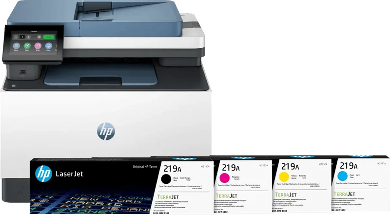 Color LaserJet 3302fdw + 1 set extra toners de HP – photo produit