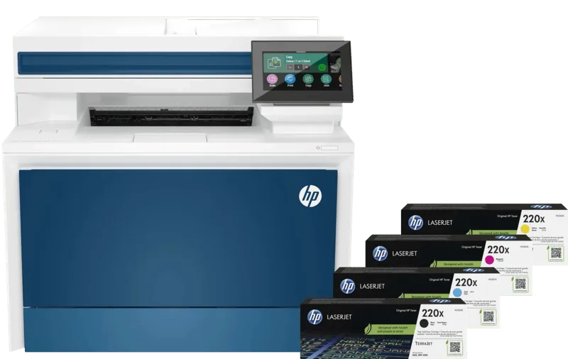 Color LaserJet Pro MFP 4302dw + 1 set extra XL toners de HP – photo produit