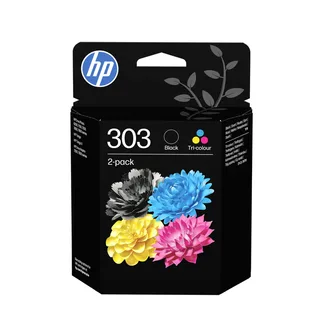 Druckerpatrone 303 Original 2er-Pack Cyan, Gelb, Magenta, Schwarz 3YM92AE von HP – Produktfoto 1 von 2