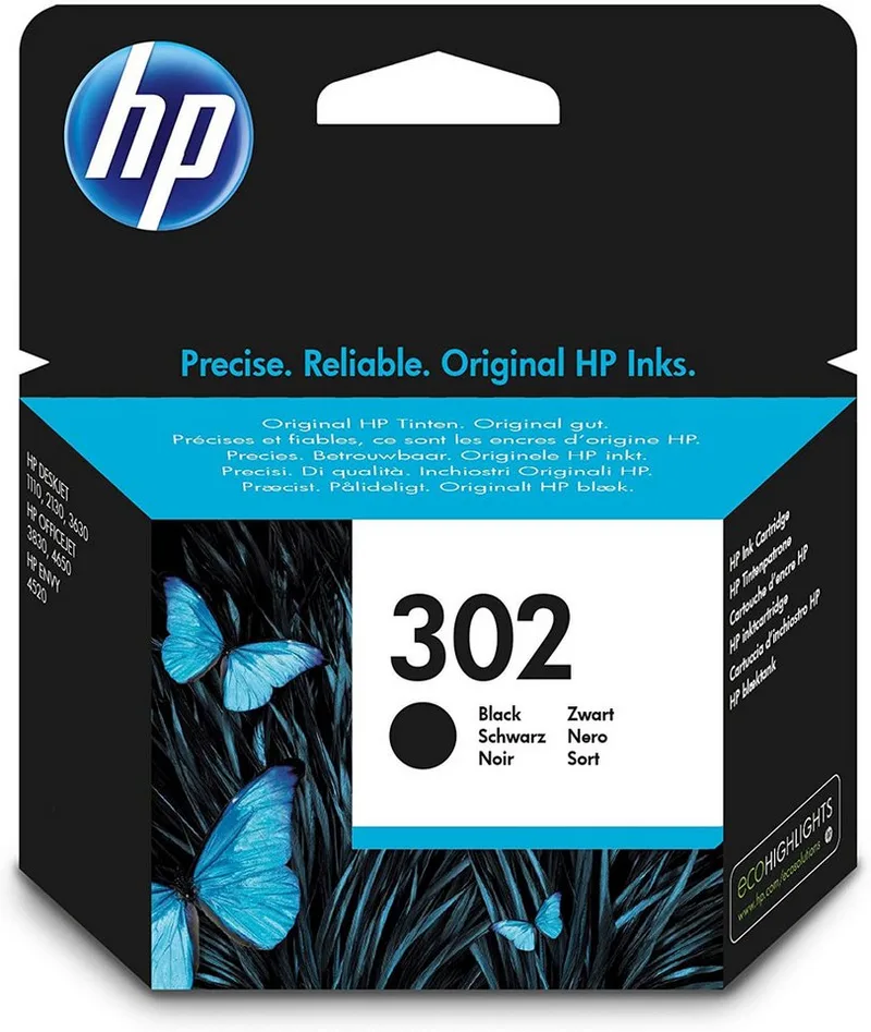 Druckerpatrone Original HP 302 (F6U66AE) Black Tintenpatrone van HP – productfoto