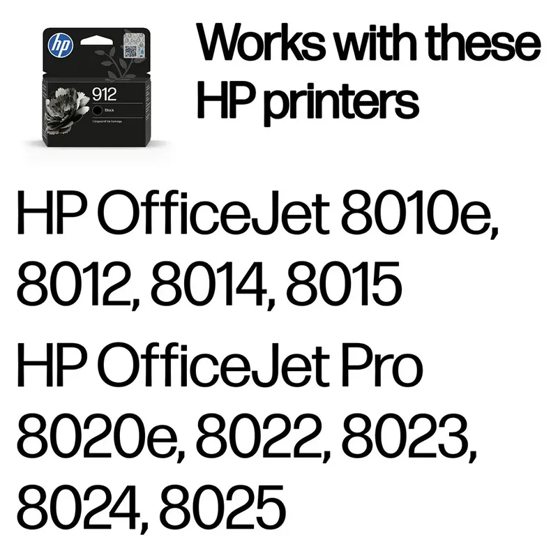 Druckerpatronen Original HP 912 Black (3YL80AE) Tintenpatrone de HP – photo produit 2 sur 6