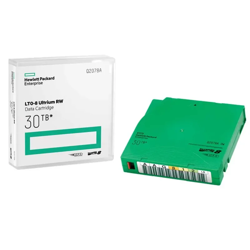 E LTO-8 Ultrium 30TB RW Data Cartridge: "E LTO-8 Ultrium 30TB RW gegevenscartridge van HP – productfoto 3 van 3