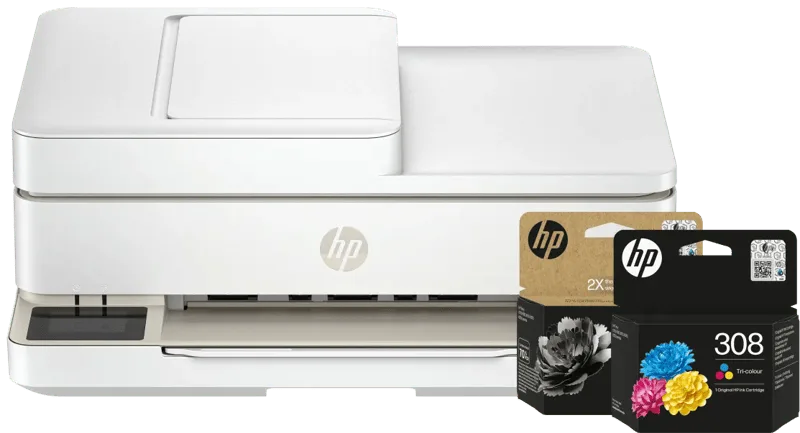 ENVY 6520e + 1 extra zwarte XL + 1 kleuren cartridge van HP – productfoto