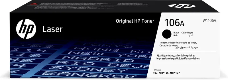 HP 106A - Tonercartridge - Origineel - Standaard Capaciteit van HP in Zwart – productfoto