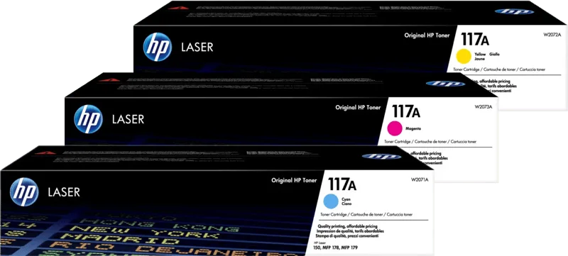 HP 117A Toner Kleuren 3-pack van HP – productfoto