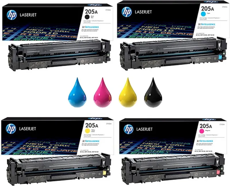 HP 205A - Tonercartridges - Origineel - Standaard Capaciteit - Zwart/Cyaan/Magenta/Geel van HP in Zwart – productfoto