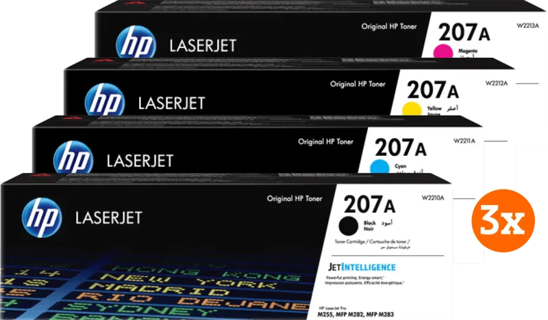 HP 207A Toner Combo Pack (3 stuks) van HP – productfoto
