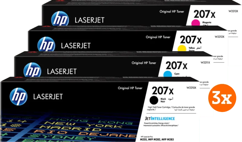 HP 207X Toner Combo Pack (3 stuks) von HP – Produktfoto