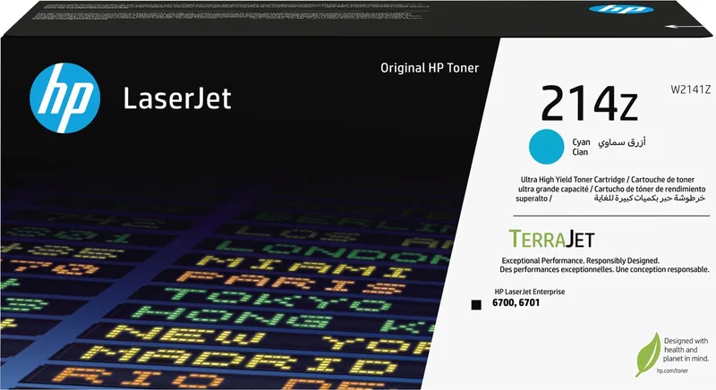 HP 214Z Ultra High Yield Cyan Original LaserJet Toner Cartridge tonercartridge 1 stuk(s) Origineel de HP en Cyaan – photo produit